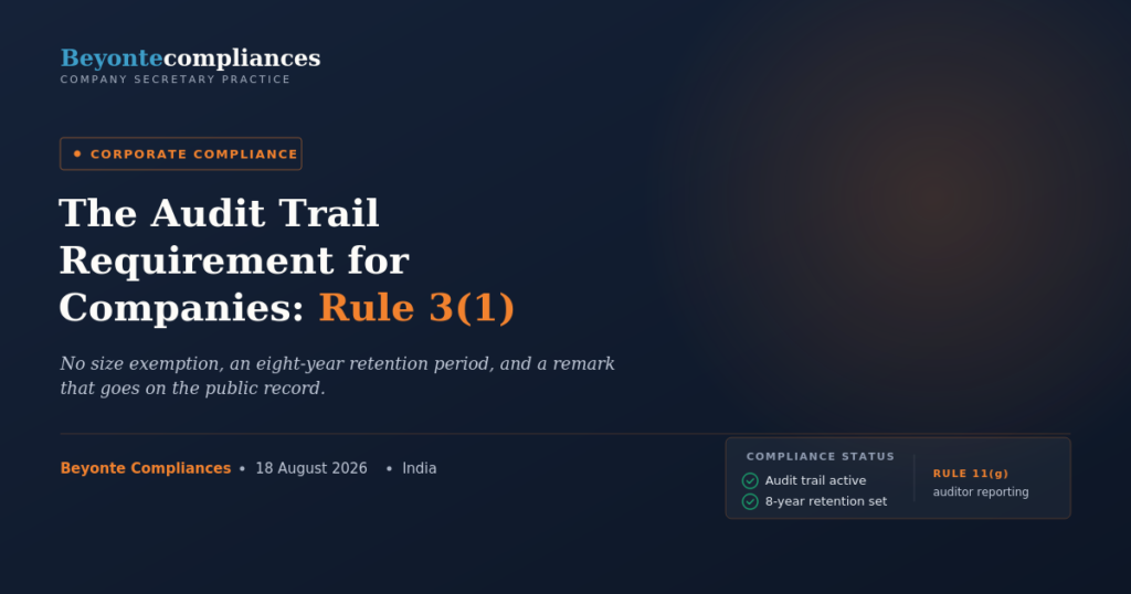 The Audit Trail Requirement for Companies: What Rule 3(1) Demands and What Your Auditor Must Report
